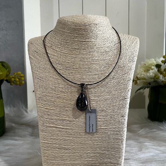 NEW Starborn Jewels Quartz Druzy Dragon Teardrop Sterling Silver Pendant 90s NWT - Picture 10 of 13